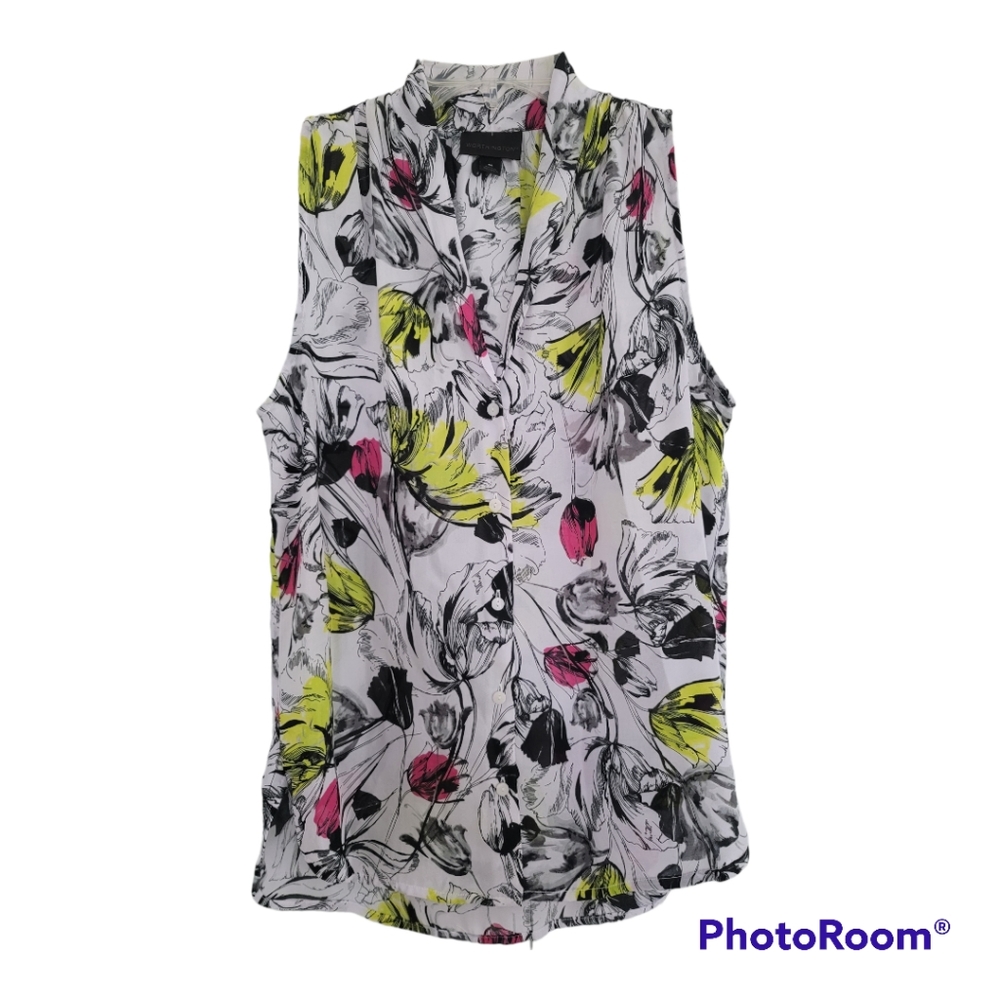 WORTHINGTON Sleeveless Button Down Blouse, multi floral